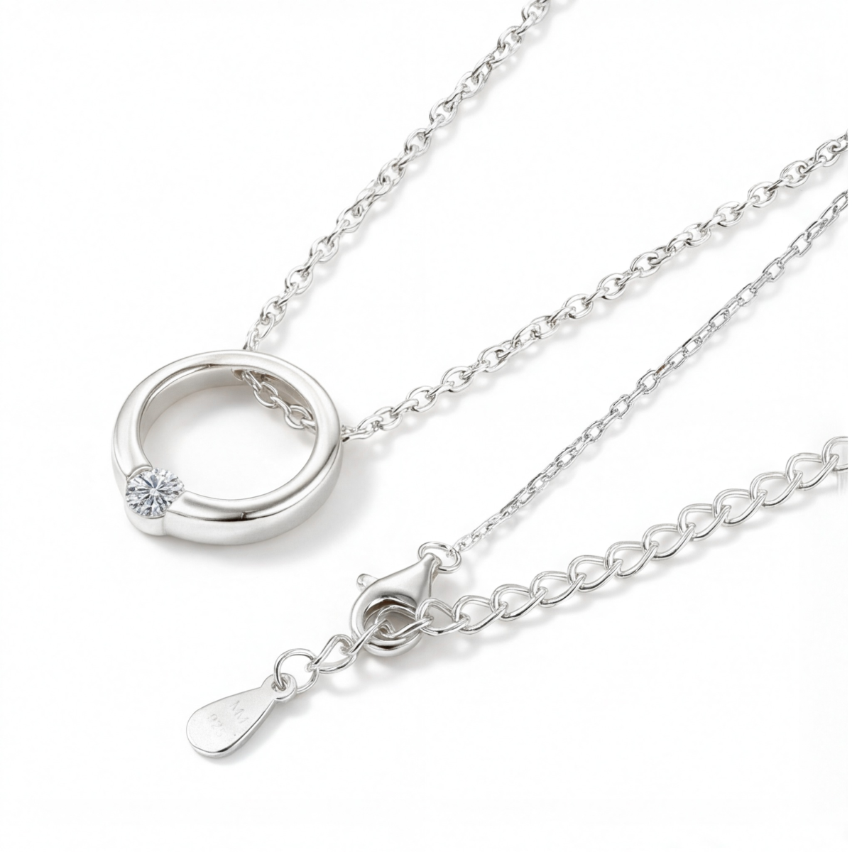 Luna - Contemporary Solitaire Moissanite Pendant