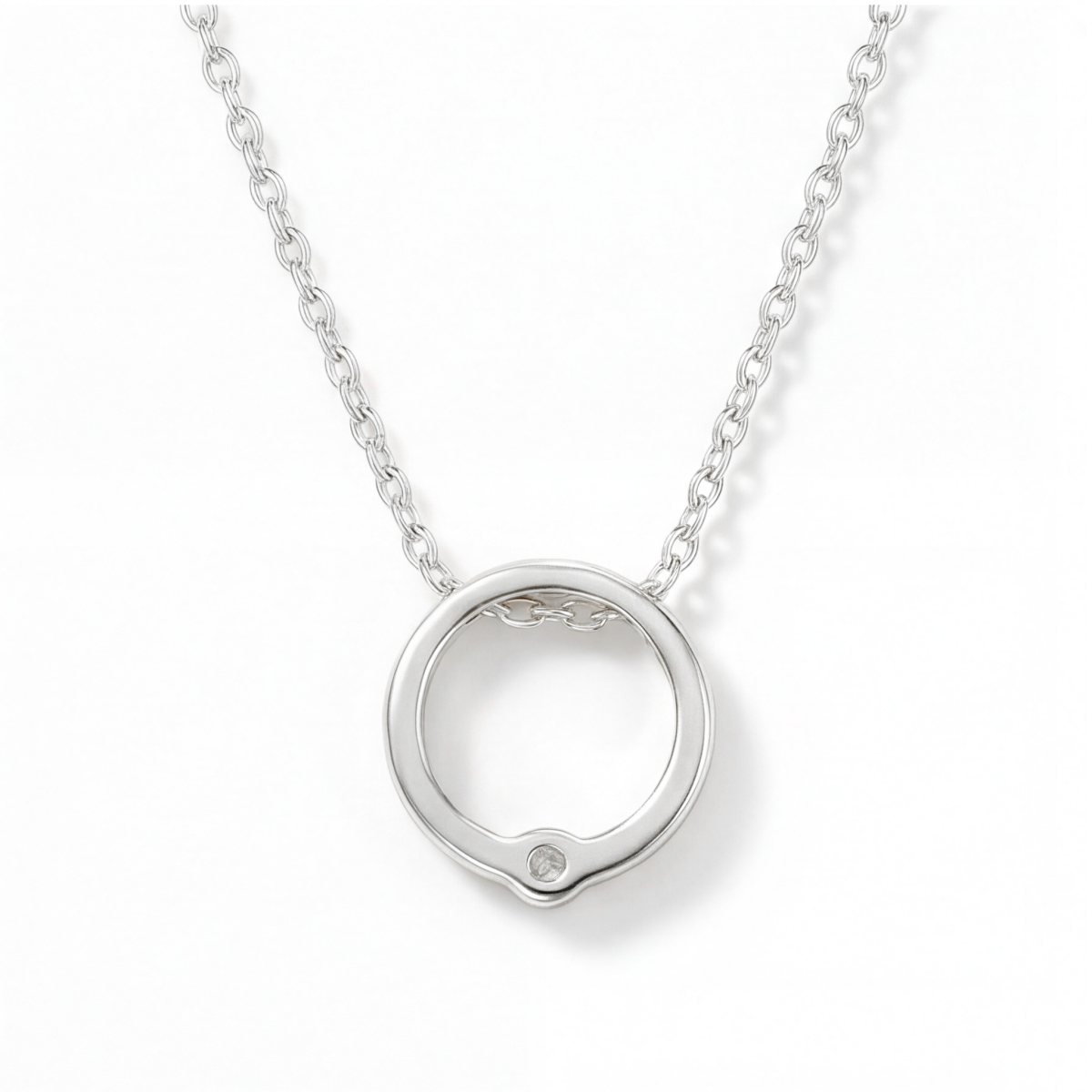 Luna - Contemporary Solitaire Moissanite Pendant