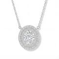 Galaxia - Oval Cut Moissanite Pendant with Encircled Double Halo