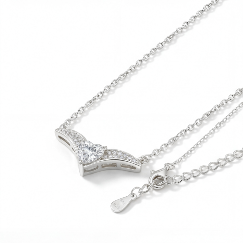 Pentara - Moissanite Tennis Necklace in Pavé Setting