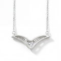 Vaneza - Elegant Moissanite V-shaped Necklace with Pave Accents