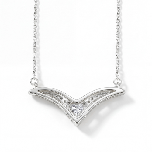 Pentara - Moissanite Tennis Necklace in Pavé Setting