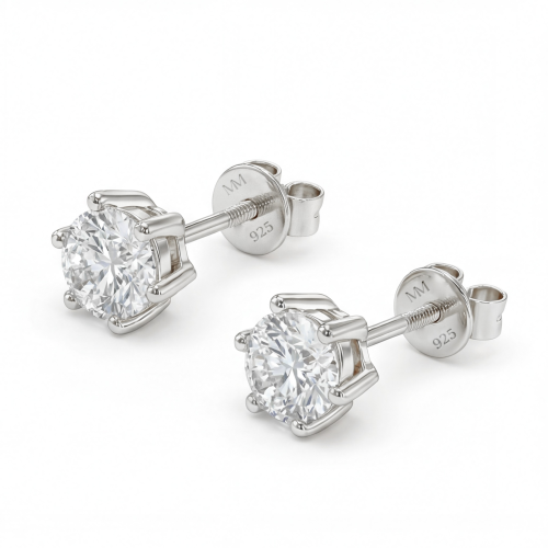 Zephyra - Elegant Screwback Moissanite Stud Earrings