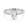 Amoretta - Heart Cut Moissanite Engagement Ring With Pavé Shoulders