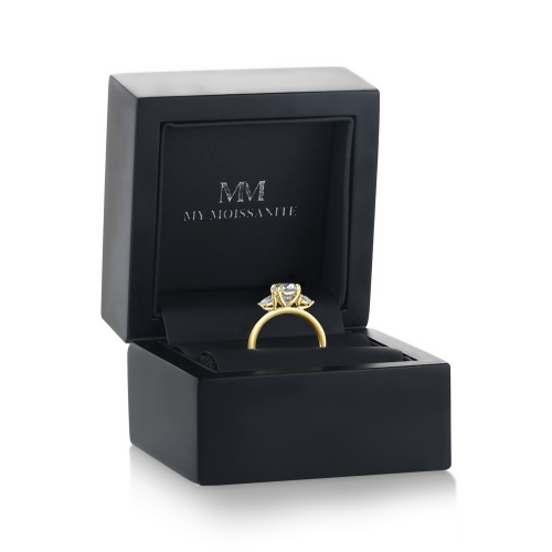 Vivienne - Oval Moissanite Trilogy Engagement Ring