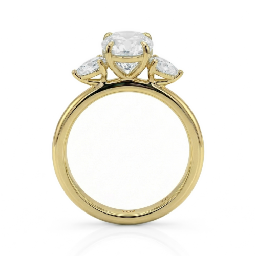 Vivienne - Oval Moissanite Trilogy Engagement Ring