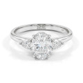 Vivienne - Oval Moissanite Trilogy Engagement Ring