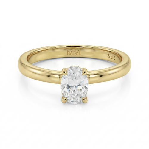 Ovalique - Classic Oval Solitaire Moissanite Engagement Ring