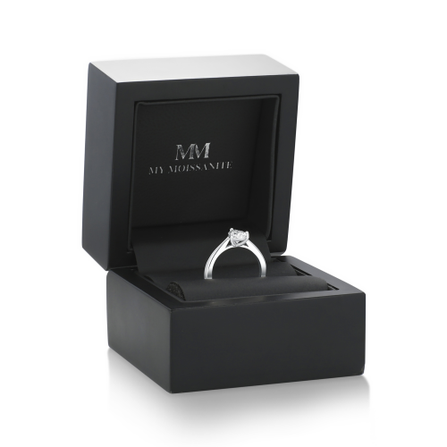 Larissa - Pear Solitaire Moissanite Ring