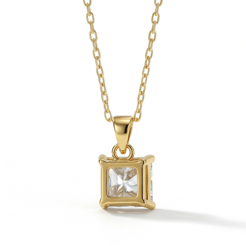 Regent - Princess Cut Moissanite Solitaire Pendant