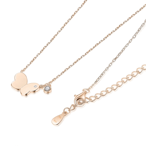 Papillia - Butterfly Charm Moissanite Accent Necklace