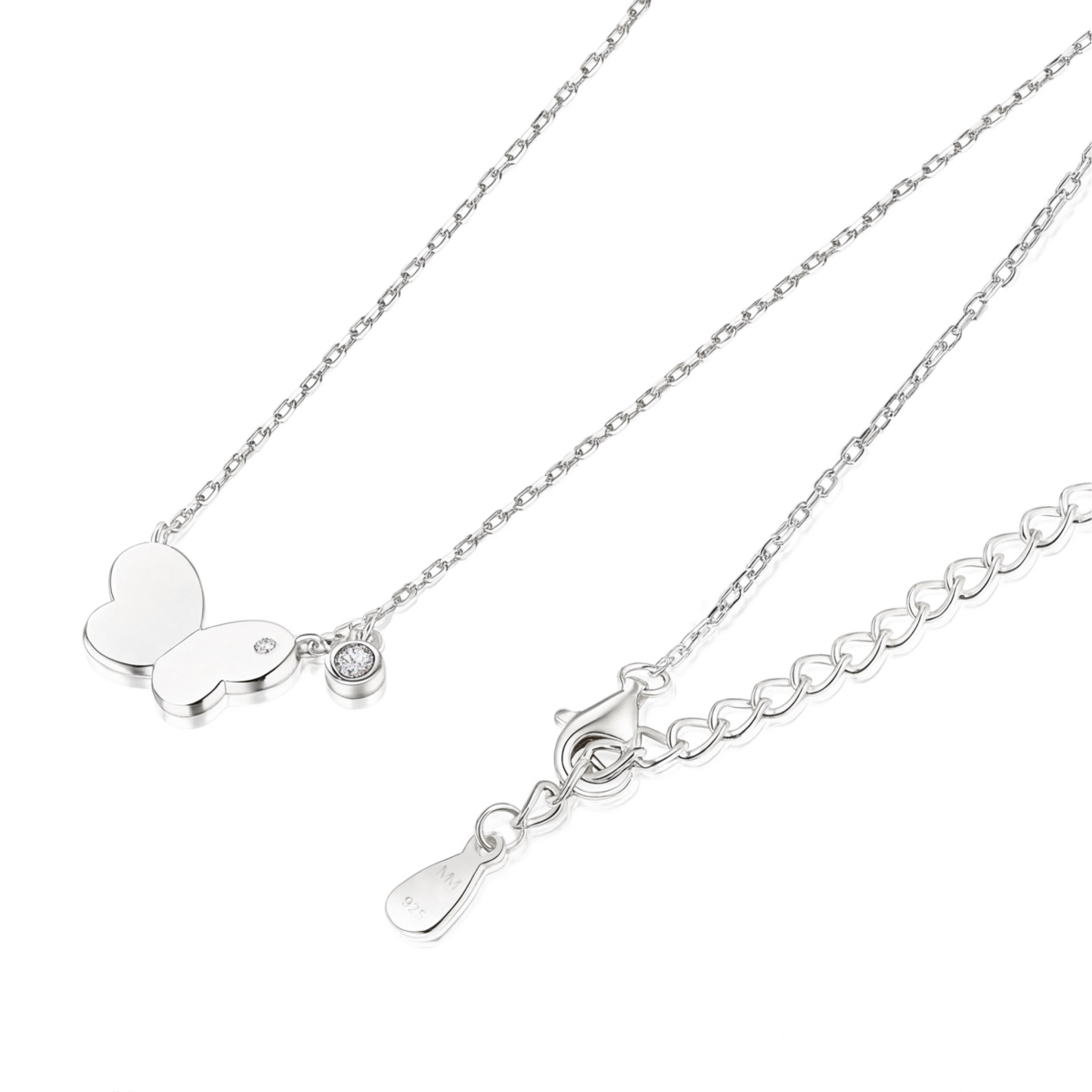 Papillia - Butterfly Charm Moissanite Accent Necklace