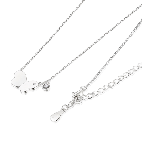 Papillia - Butterfly Charm Moissanite Accent Necklace