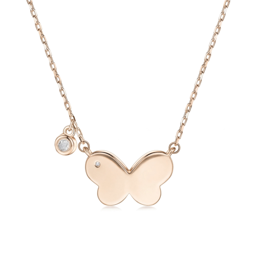 Papillia - Butterfly Charm Moissanite Accent Necklace