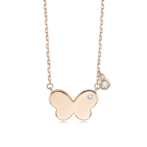 Papillia - Butterfly Charm Moissanite Accent Necklace