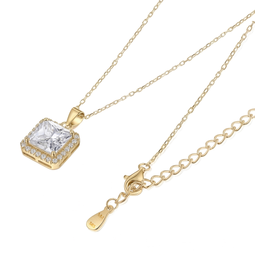 Radiance - Princess Cut Halo Moissanite Pendant
