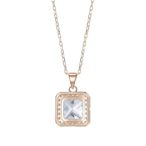 Radiance - Princess Cut Halo Moissanite Pendant