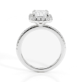 Esmeralda - Emerald Halo Moissanite Ring With Side Stones