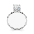 Mirabelle - Radiant Cut Moissanite Solitaire Ring with Basket Setting and Hidden Halo