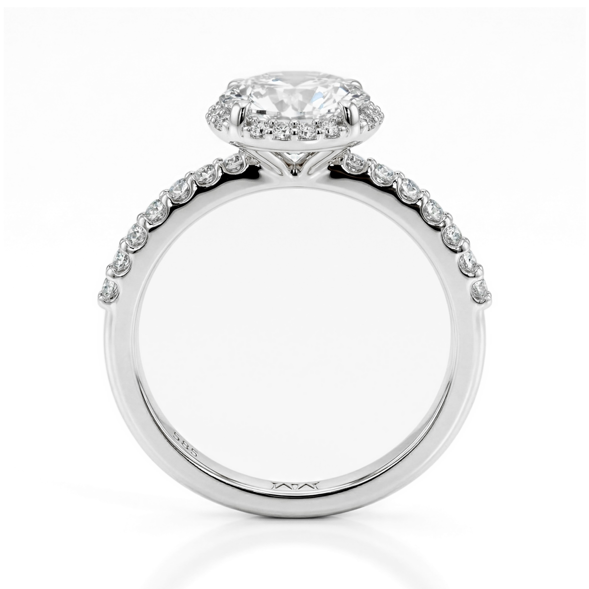 Glimmerette - Luxurious Halo Moissanite Ring with Pavé Accents