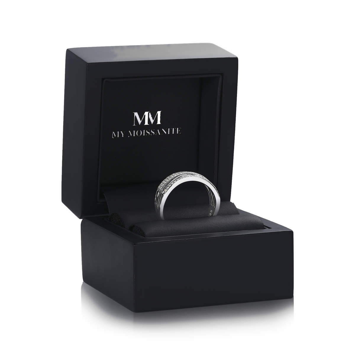 Estrella - Moissanite Cross-Over Line Ring