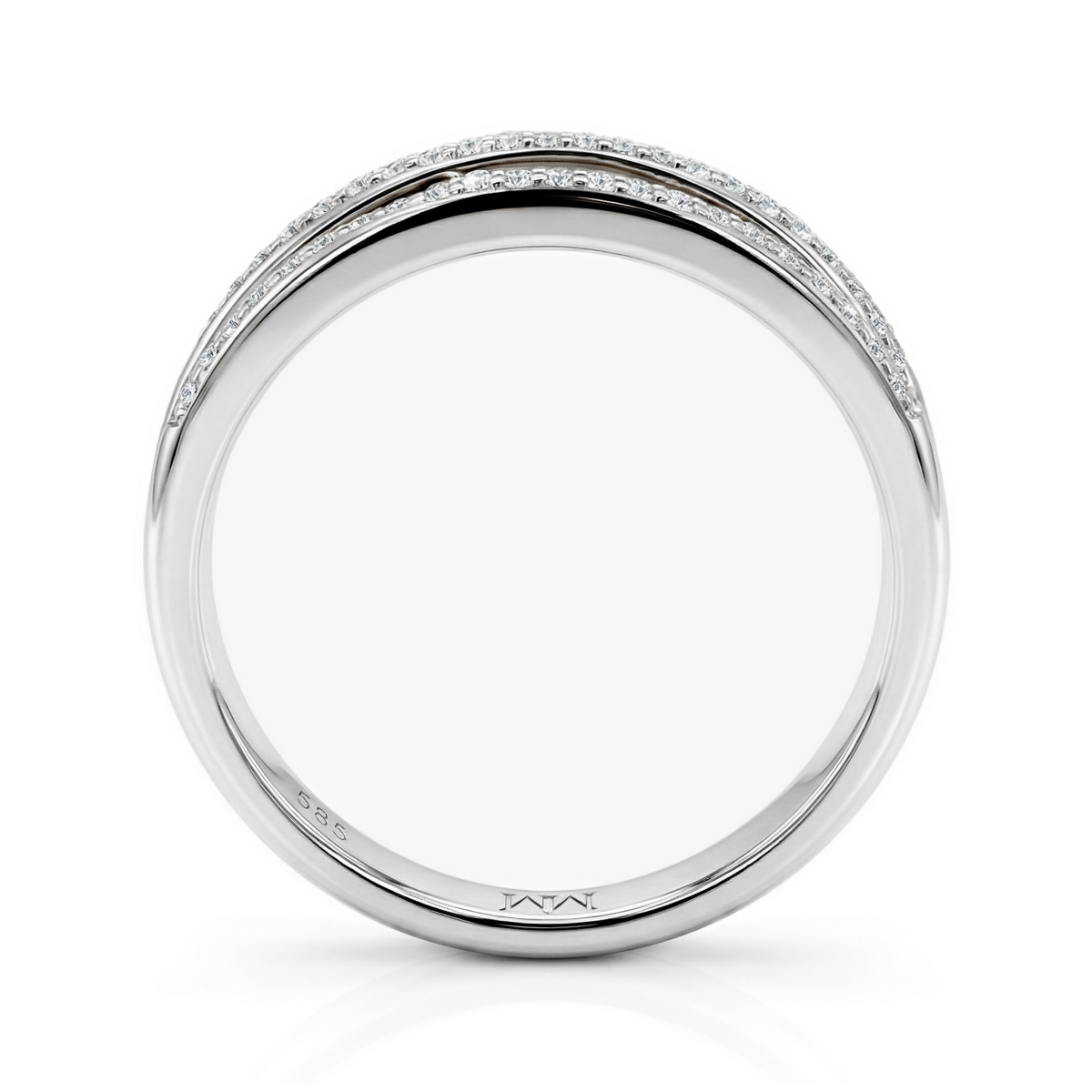 Estrella - Moissanite Cross-Over Line Ring