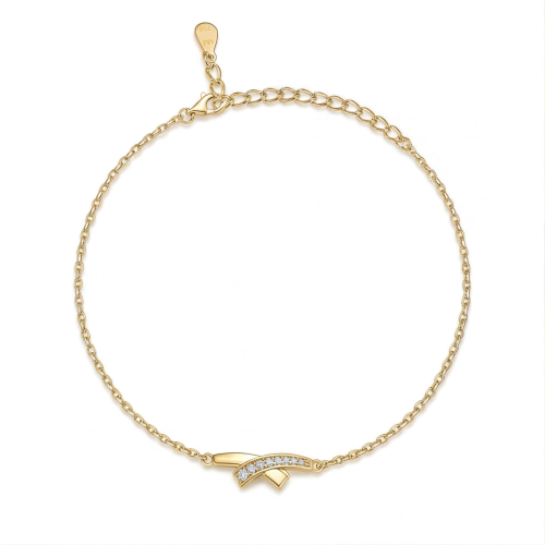Halcyon - Moissanite Crescent Bracelet with Pavé Setting
