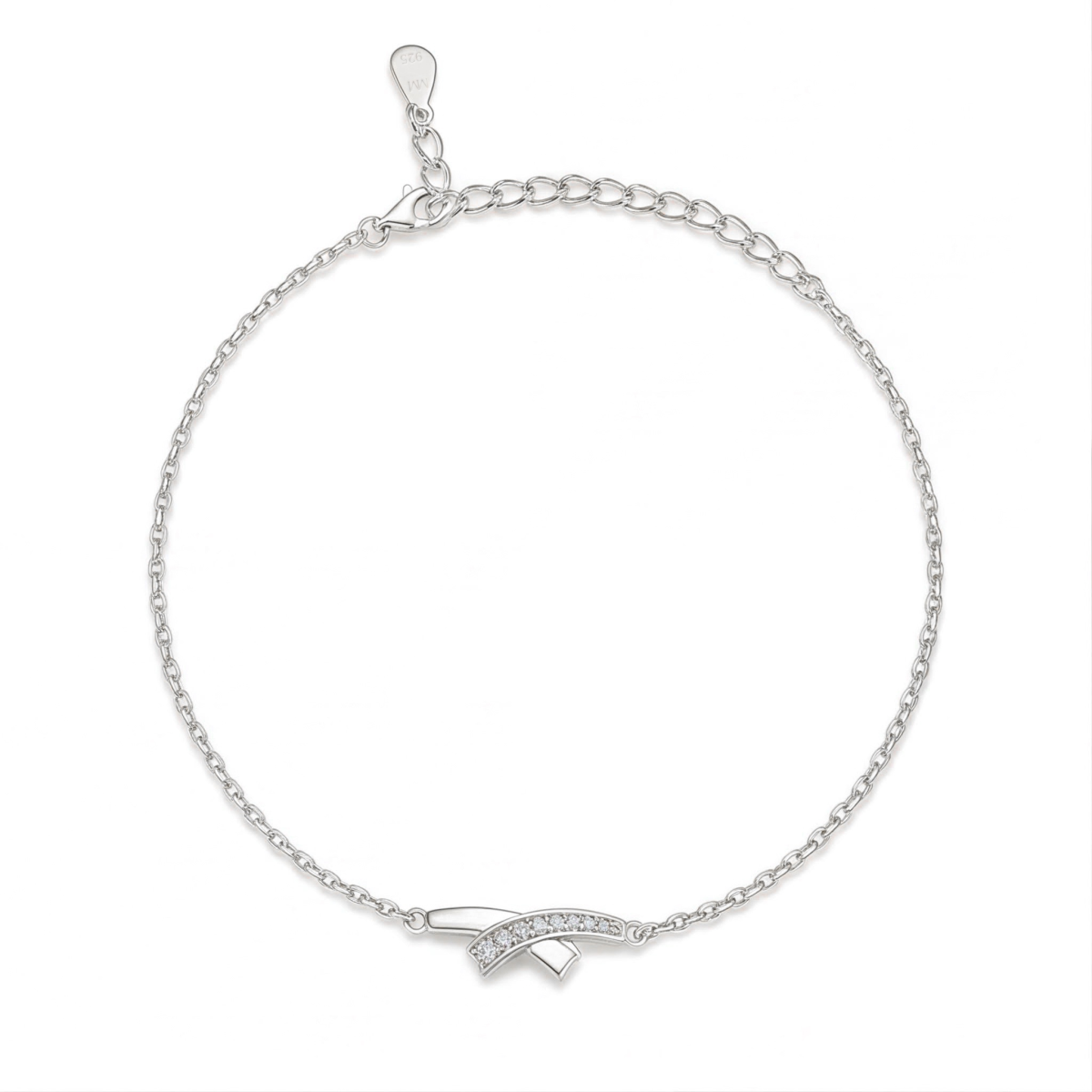 Halcyon - Moissanite Crescent Bracelet with Pavé Setting