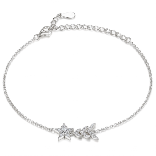 Stellaris - Adjustable Moissanite Star Charm Bracelet With Pavé Setting