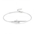 Volute - Chevron Moissanite Bracelet with Pavé Setting
