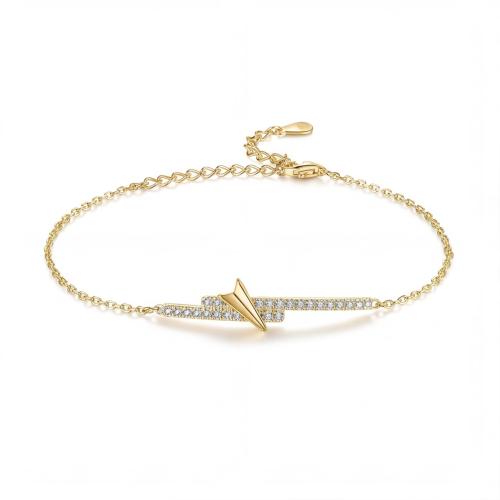 Volute - Chevron Moissanite Bracelet with Pavé Setting