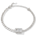 Verdura - Emerald-Cut Moissanite Bracelet with Halo Design