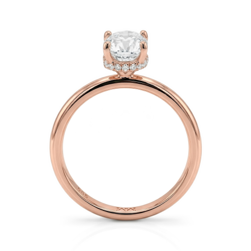 Ovalisse - Oval Cut Moissanite Ring with Circle Hidden Halo