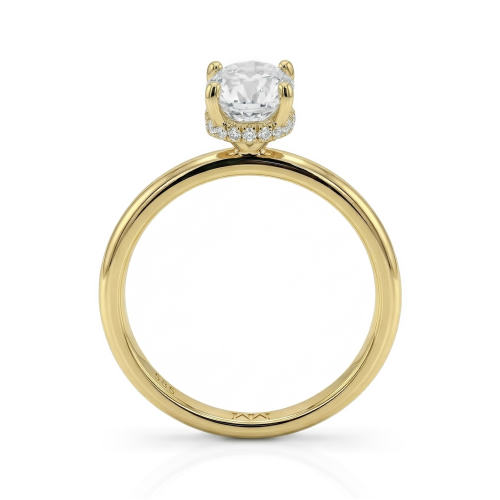 Ovalisse - Oval Cut Moissanite Ring with Circle Hidden Halo