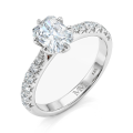 Lumiere - Radiant Cut Moissanite Ring with Pavé-Set Stones