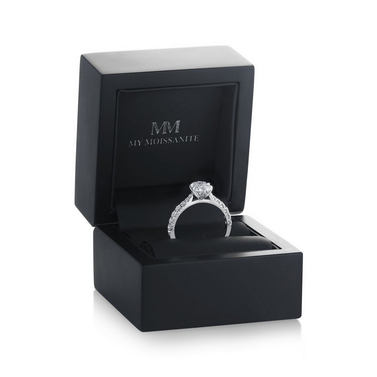 Lumiere - Radiant Cut Moissanite Ring with Channel-Set Stones