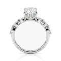 Luminaire - Radiant Cut Moissanite Ring With Marquise Side Stones and Hidden Halo