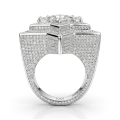 Zenith - Men's Pear Cut Moissanite Star Ring with Pavé Setting Zenith - Men's Pear Cut Moissanite Star Ring with Pavé Setting