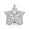Zenith - Men's Pear Cut Moissanite Star Ring with Pavé Setting