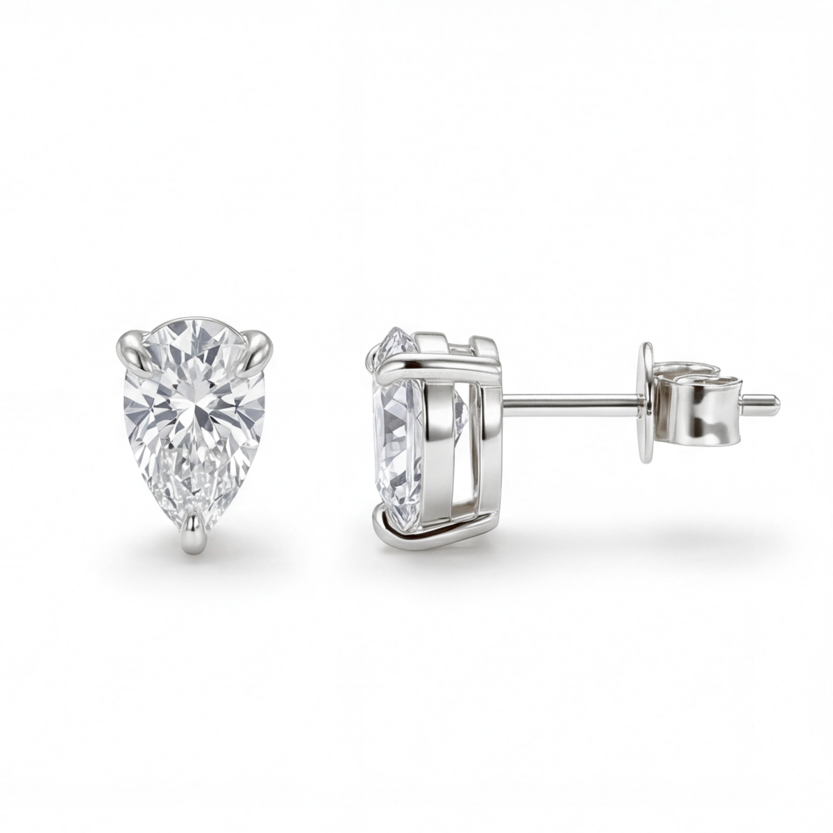 Droplet - Pear Cut Moissanite Stud Earrings