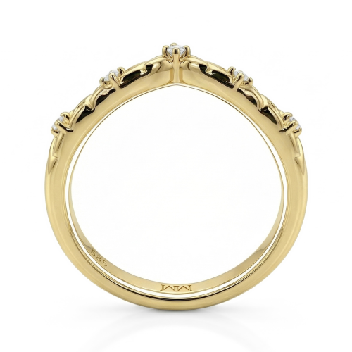 Vinea - Nature-Inspired Moissanite Wedding Band with Leaf and Vine Motifs