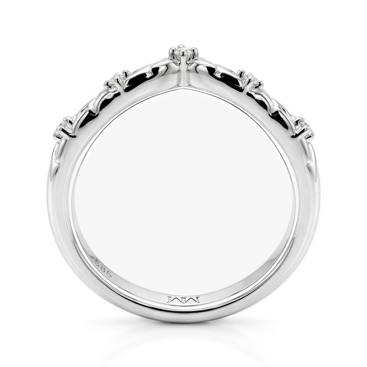 Vinea - Nature-Inspired Moissanite Wedding Band with Leaf and Vine Motifs
