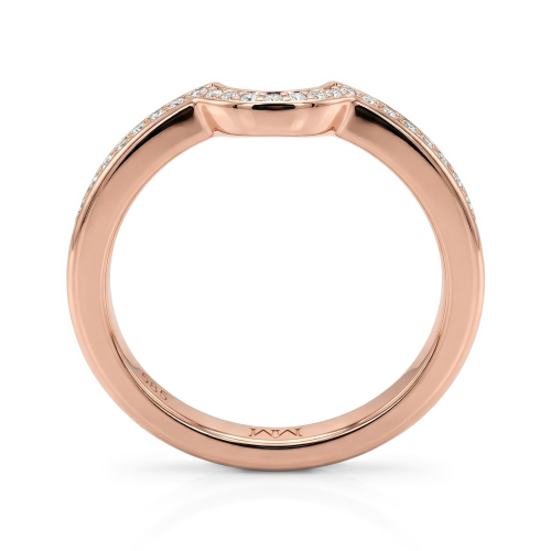 Cirquette - Contoured Moissanite Wedding Band With Accent Stones