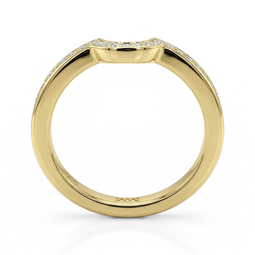 Cirquette - Contoured Moissanite Wedding Band With Accent Stones