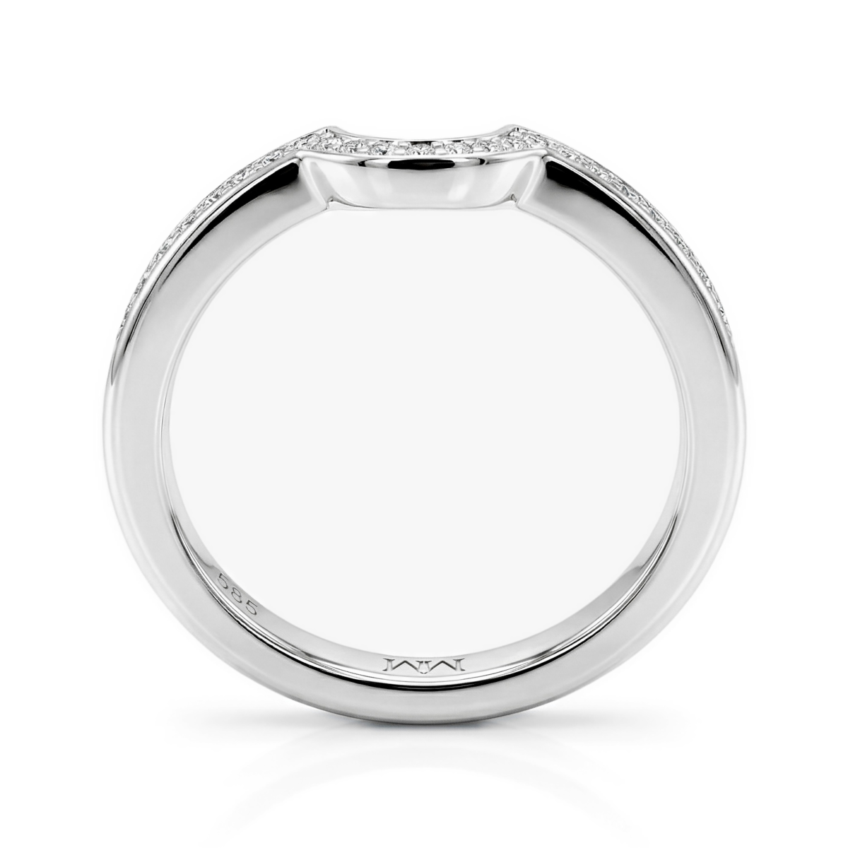 Cirquette - Contoured Moissanite Wedding Band With Accent Stones