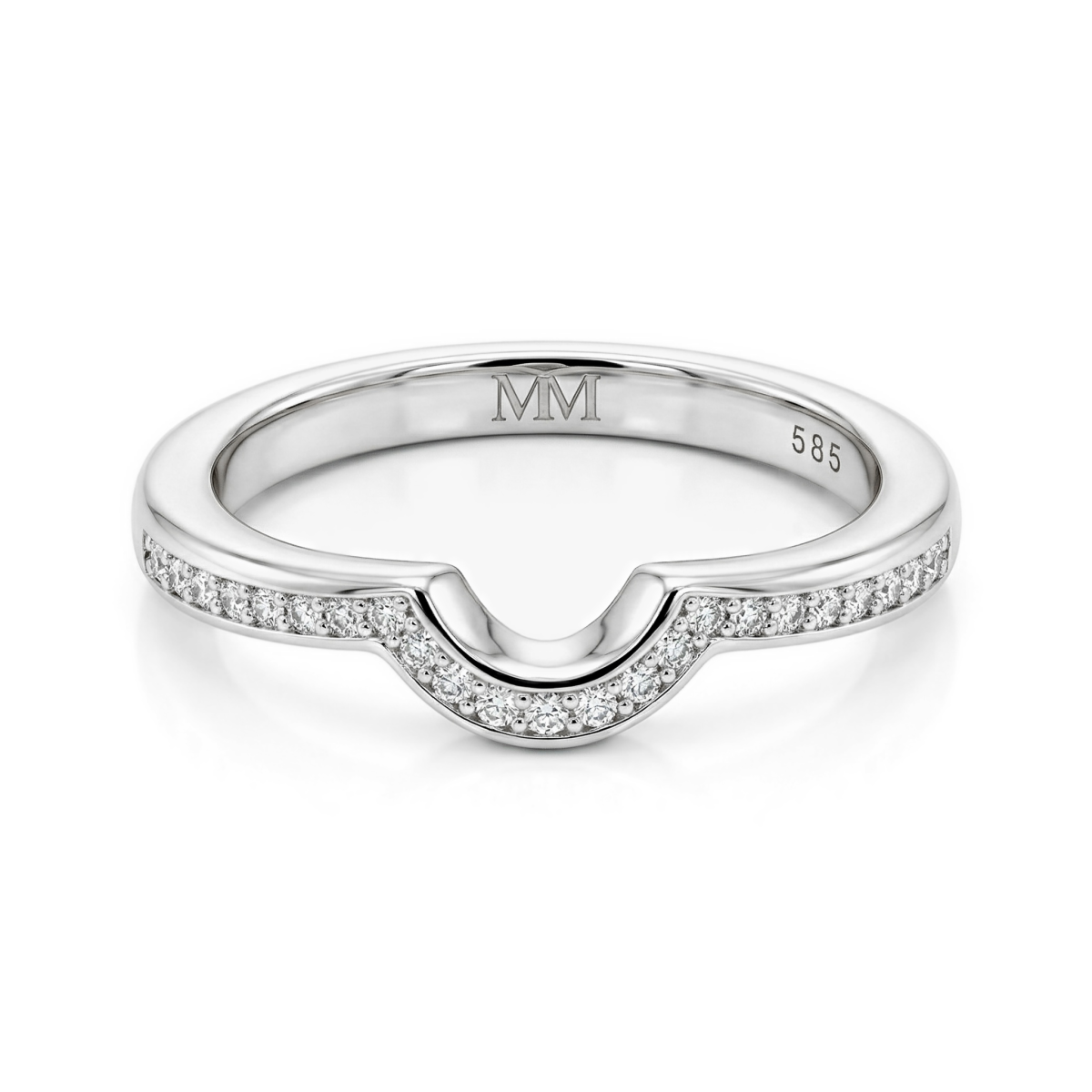 Cirquette - Contoured Moissanite Wedding Band With Accent Stones