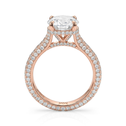 Cassiane - Moissanite Engagement Ring with Pavé-Set Accent Stones
