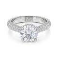 Cassiane - Moissanite Engagement Ring with Pavé-Set Accent Stones