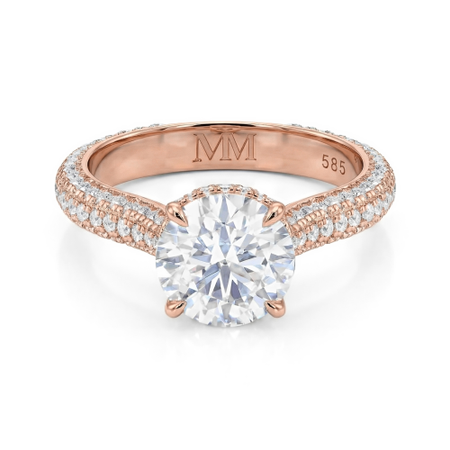 Cassiane - Moissanite Engagement Ring with Pavé-Set Accent Stones