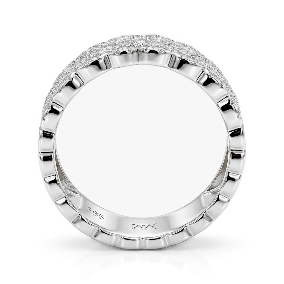 Cresta - Wide Pavé Set Moissanite Engagement Ring